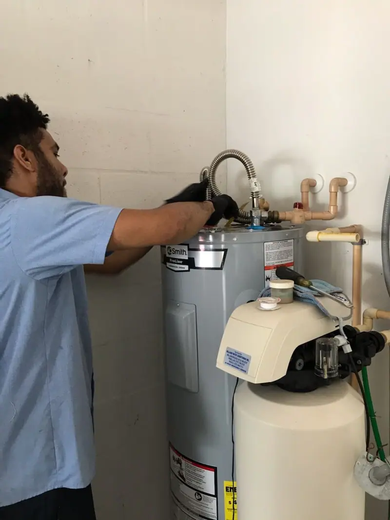 Connecting supply lines beside a softener