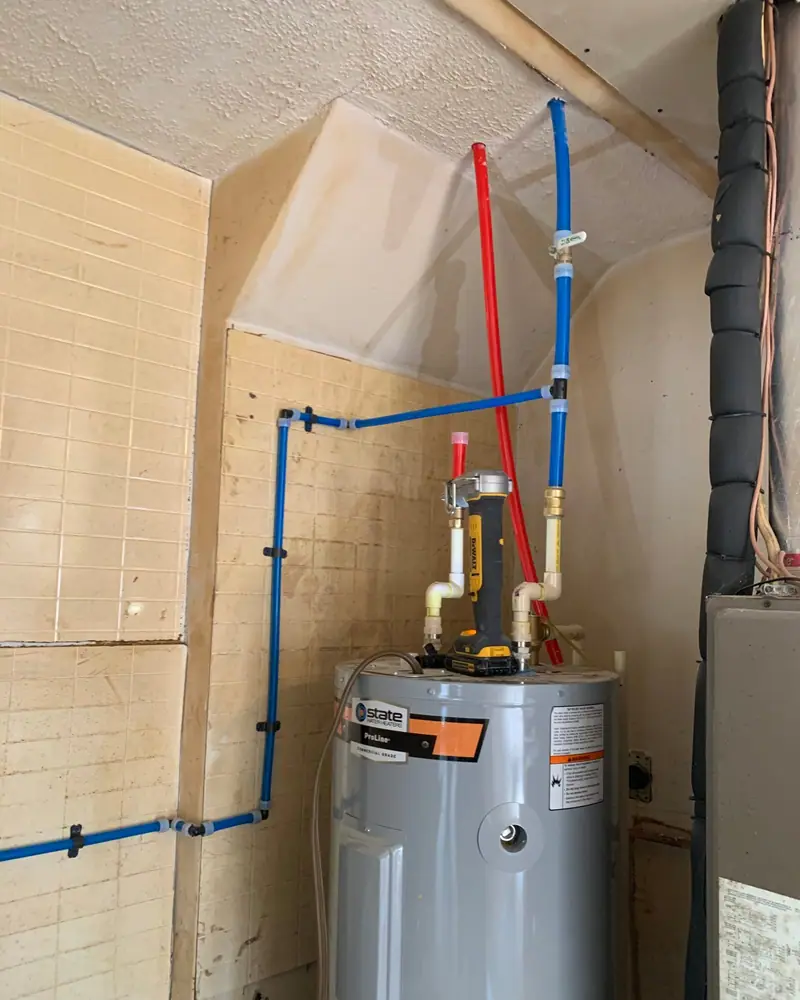 PEX repipe at the water heater