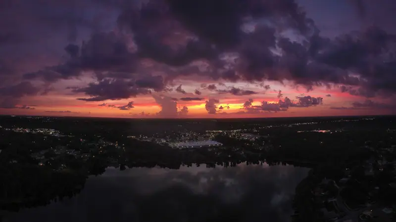 Tampa suburbs at sunset